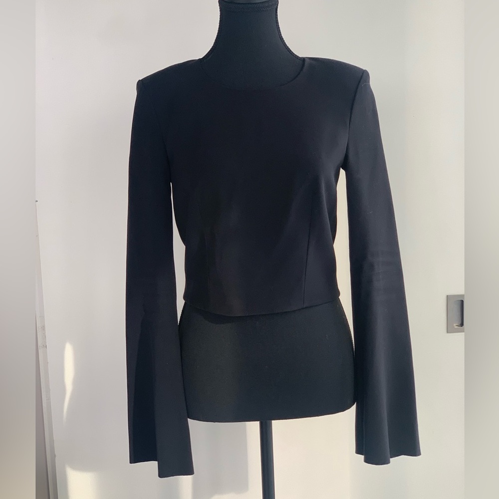 Elizabeth & James Crop Top ( Flared Sleeve, Padded Shoulders) - Sz 0